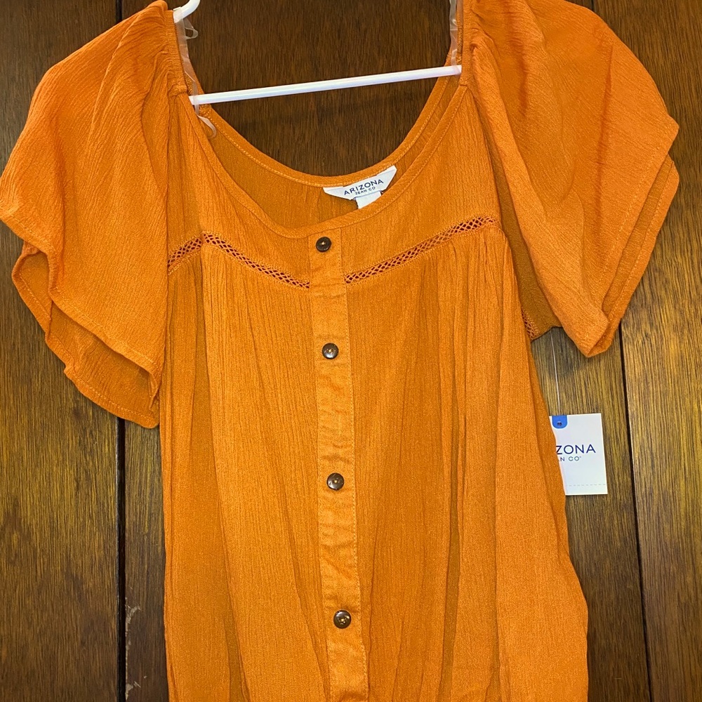 Women’s Burnt Orange over the shoulder top